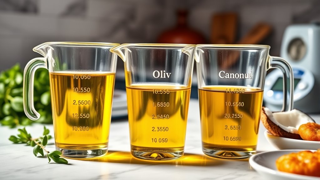 calorie comparison of oils
