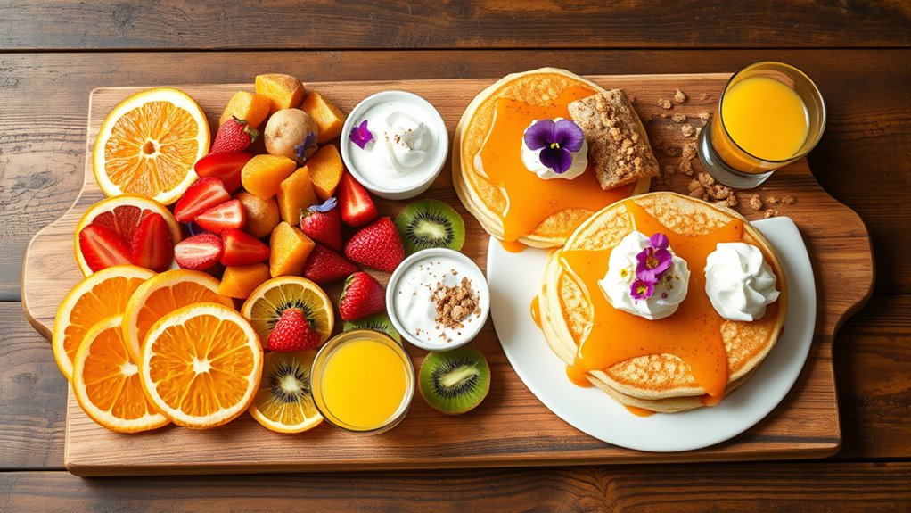 colorful balanced brunch presentation