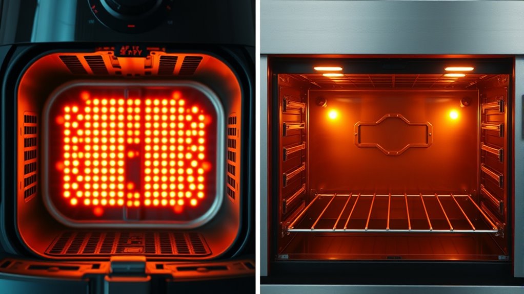 different heating patterns compared