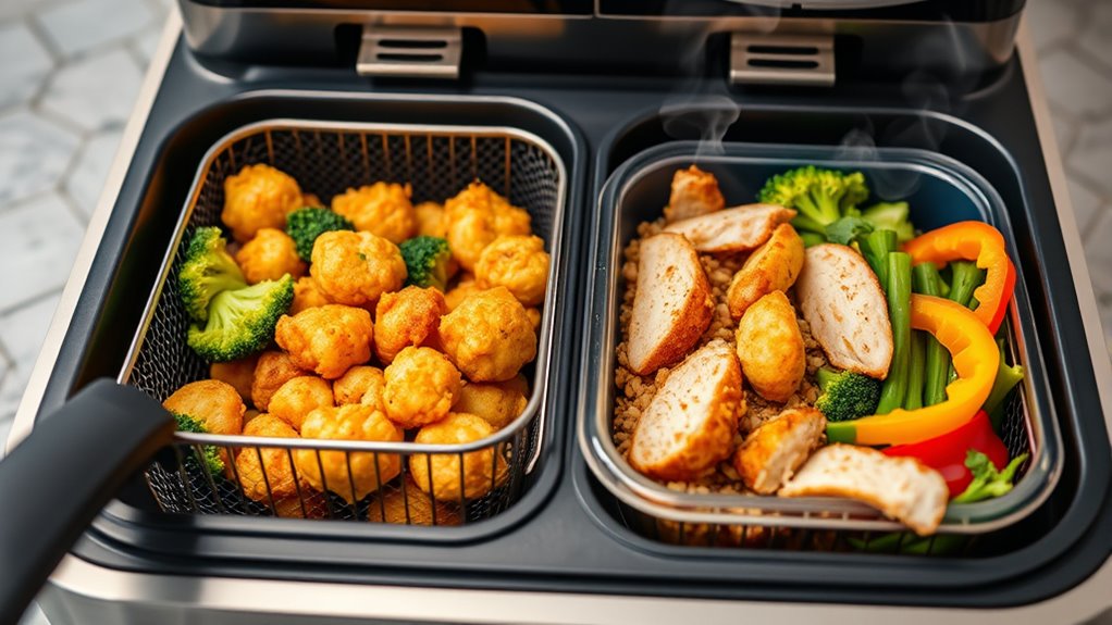 dual zone fryers enable diverse balanced meals