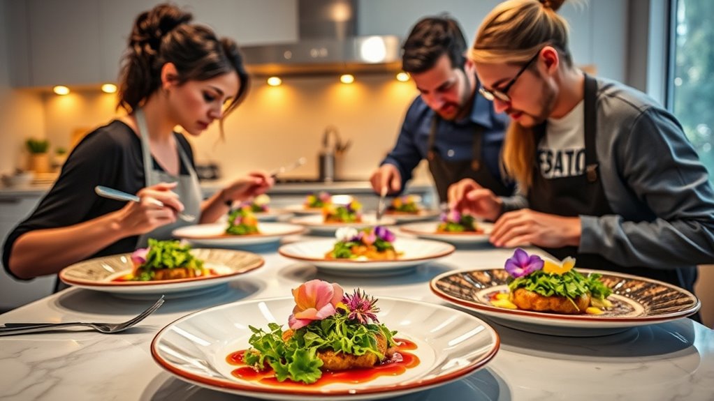 elegant colorful plated presentation