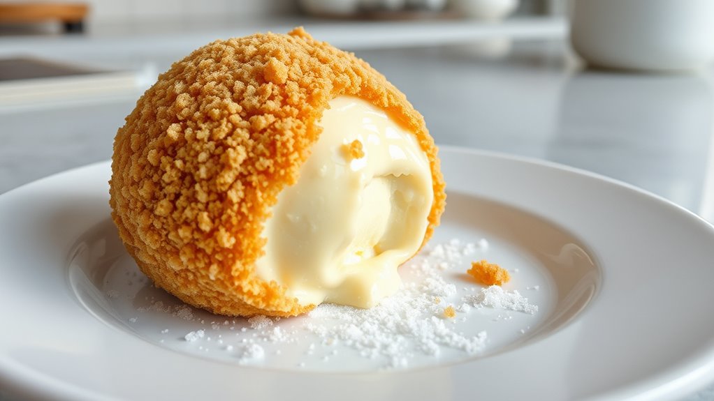 freeze coated ice cream thoroughly