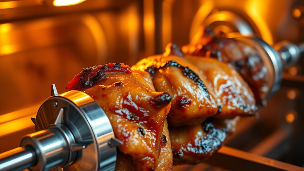 rotates meat evenly lasts long