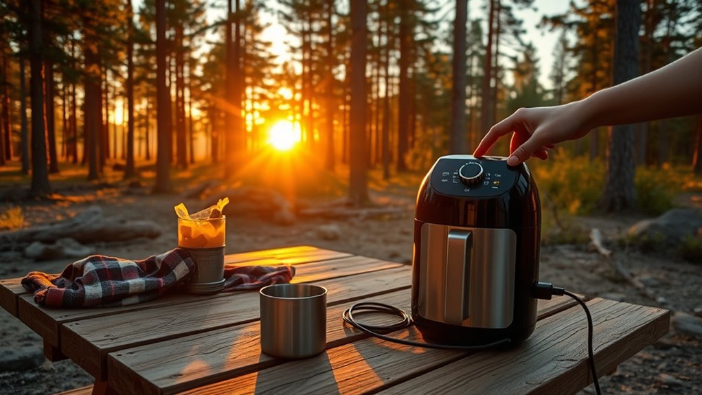 safe outdoor fryer setup