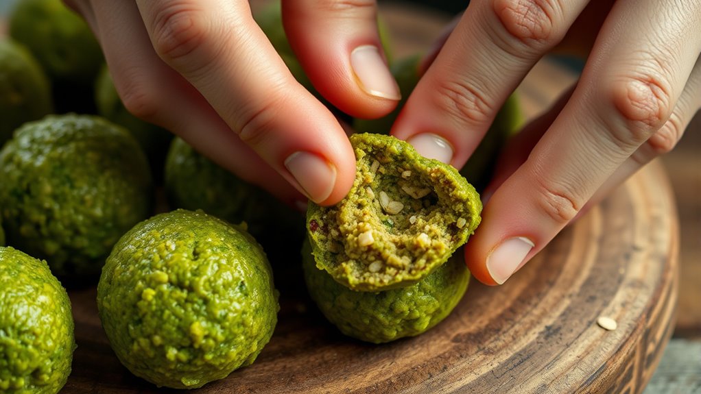 shape falafel evenly carefully