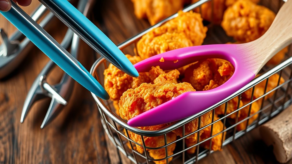 silicone tongs protect cookware