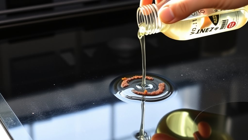 vinegar loosens burnt sugar