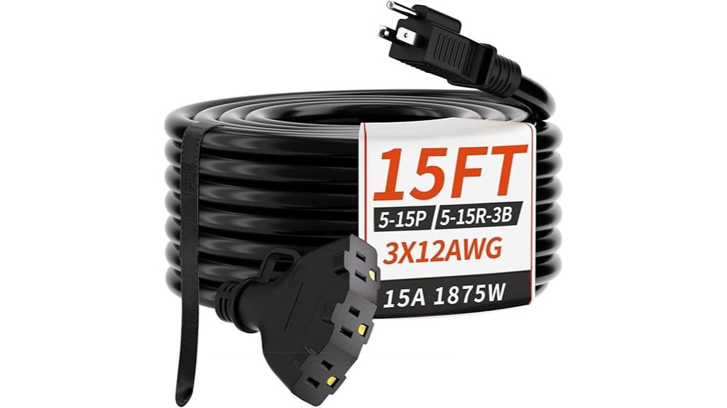 15 foot 12 3 gauge outdoor extension