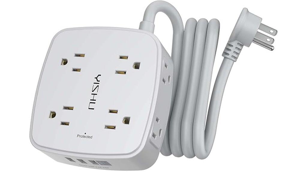 6 foot 8 outlets usb