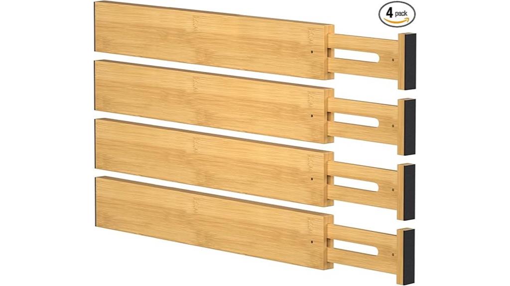 adjustable bamboo drawer organizers