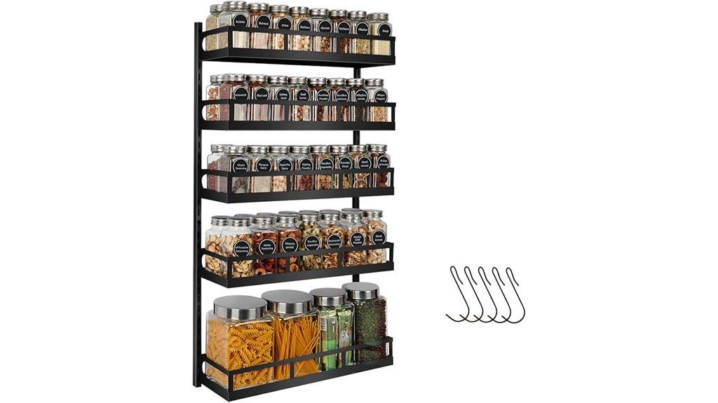 adjustable wall mount spice rack