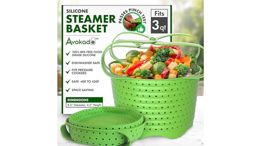 avocado silicone steamer basket