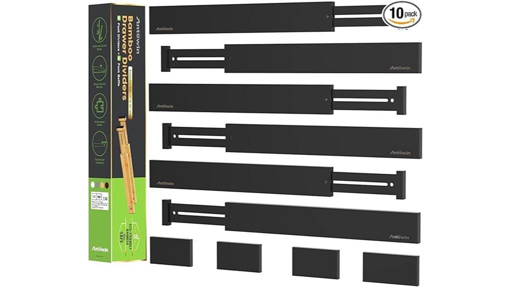 bamboo drawer divider set