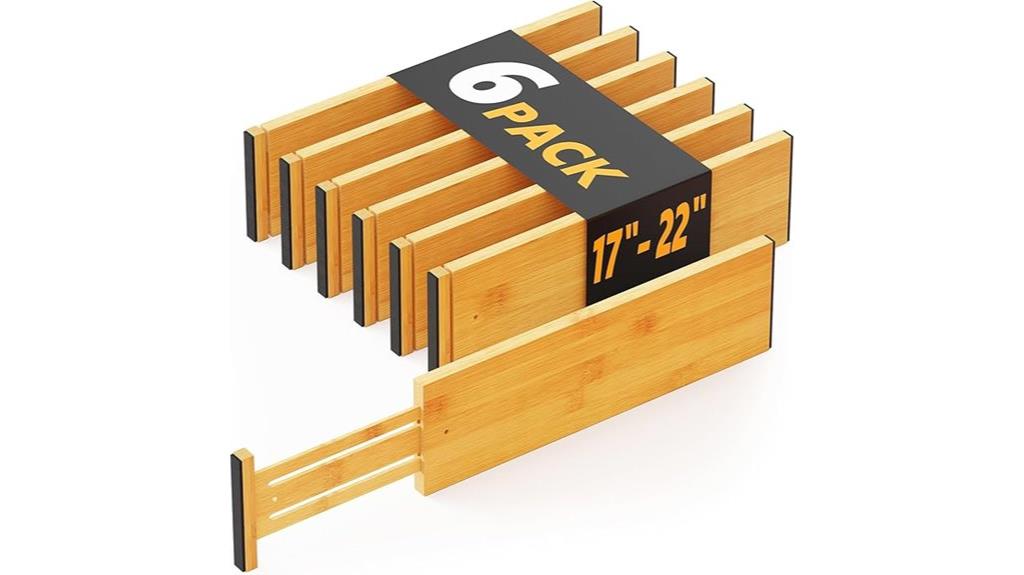 bamboo drawer divider set