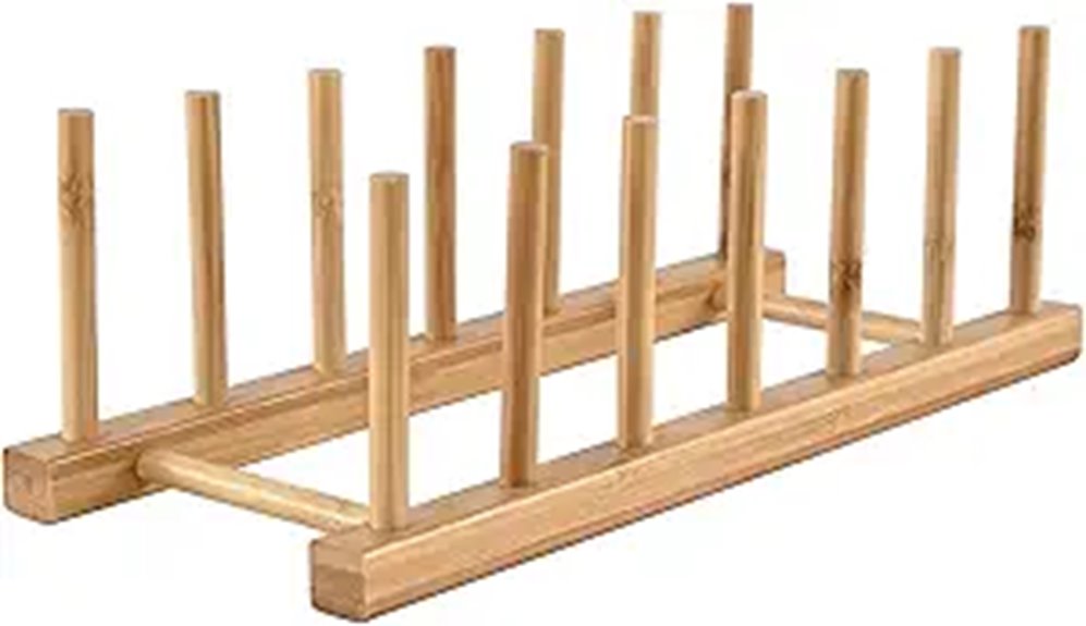 bamboo kitchen dish organizer