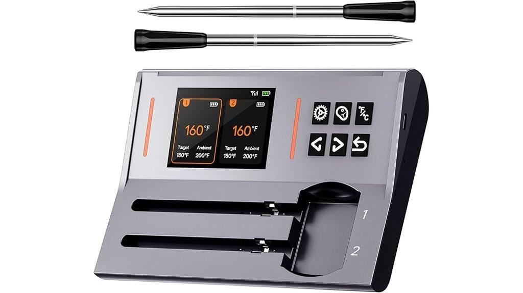 bluetooth enabled dual probe thermometer