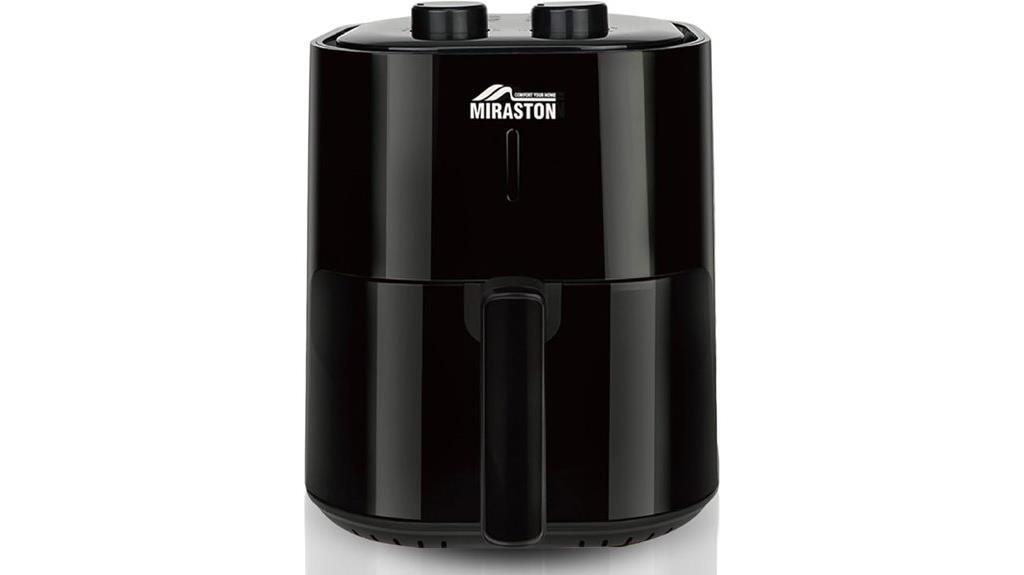compact black dial air fryer