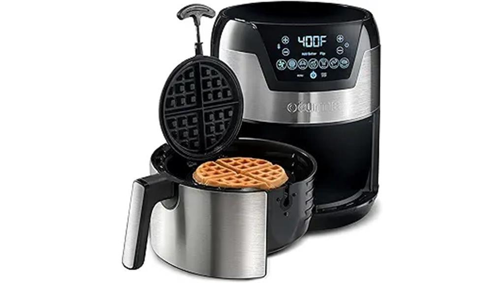 dual function fryer and waffle maker
