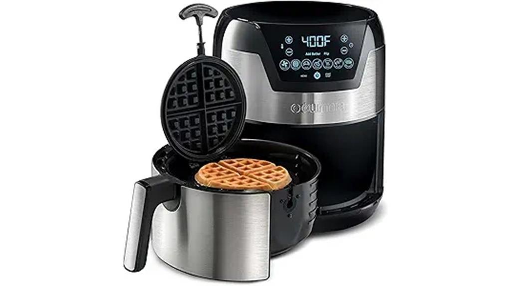 dual function fryer and waffle maker