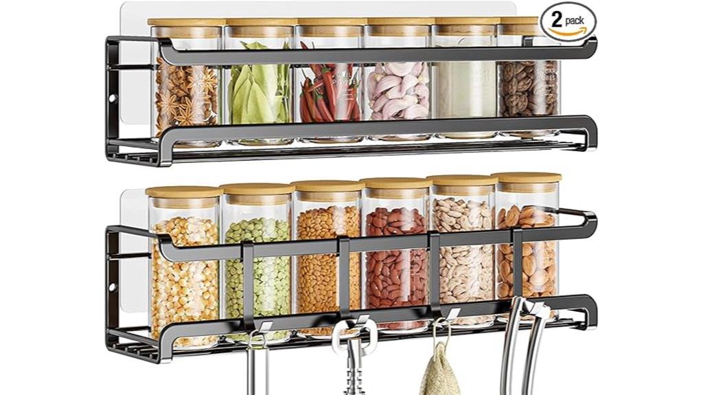 dual wall mounted spice racks
