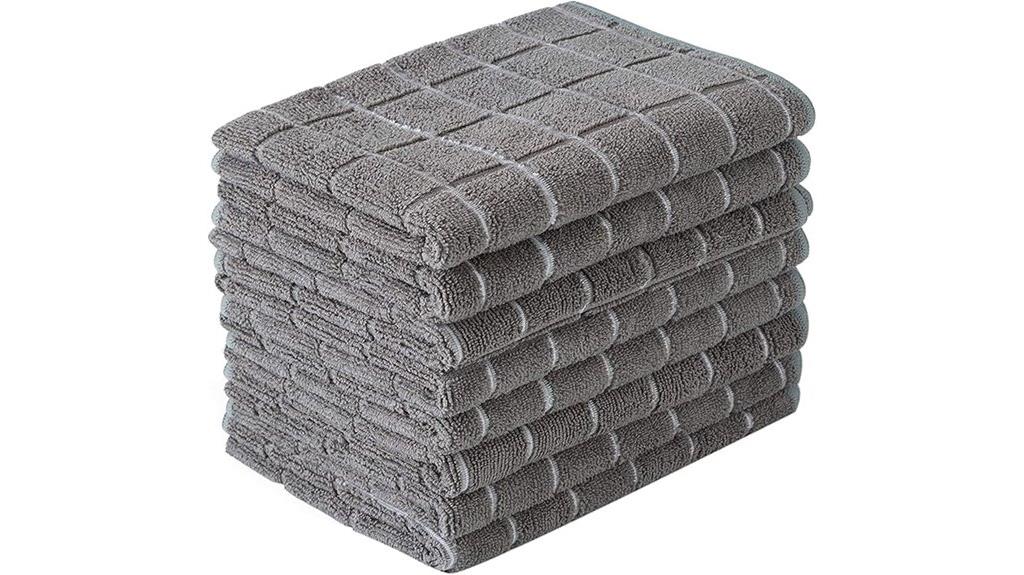 eight gray microfiber towels