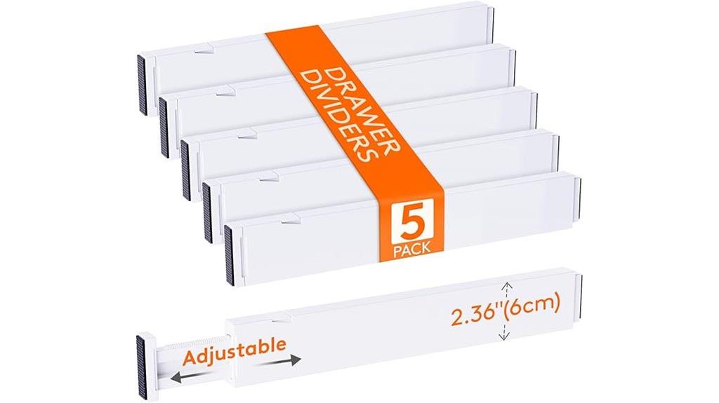 five pack drawer organizers