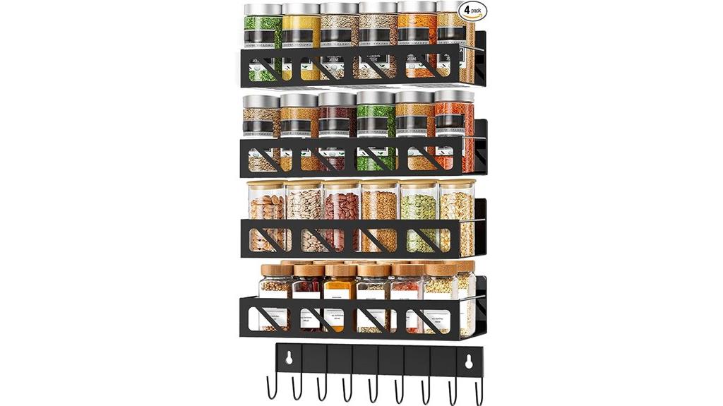 four pack wall spice rack