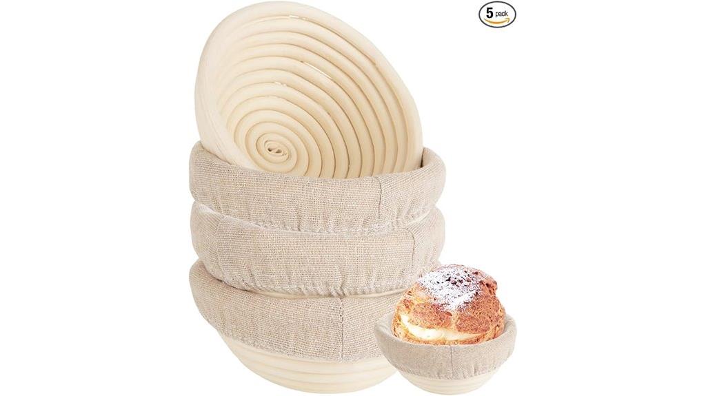 four round sourdough baskets