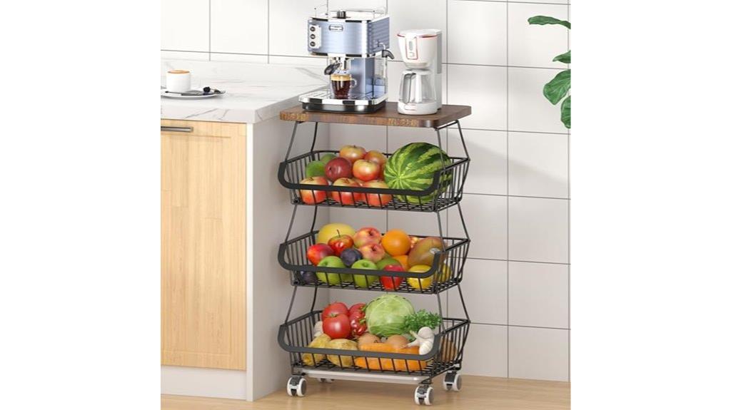 four tier wire fruit basket