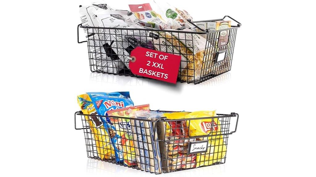 large stackable wire baskets
