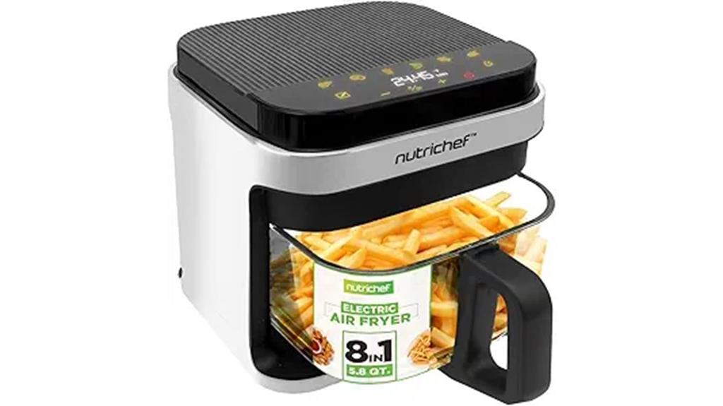 nutrichef 5 8 quart air fryer