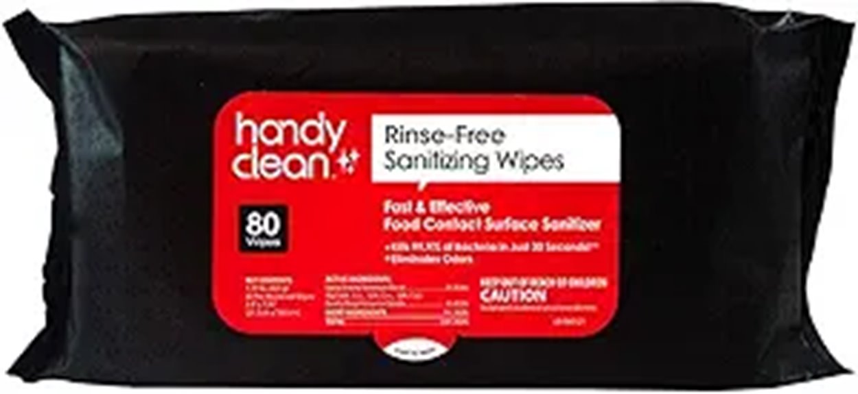 portable sanitizing food wipes