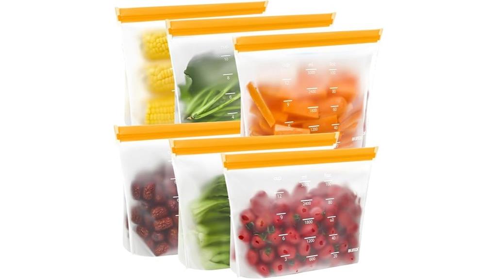 reusable freezer bags six pack
