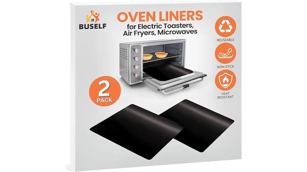 reusable nonstick toaster oven liners