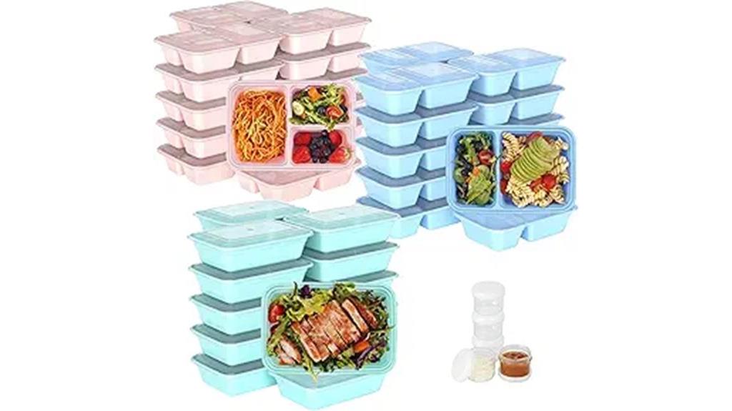 set of 100 meal containers