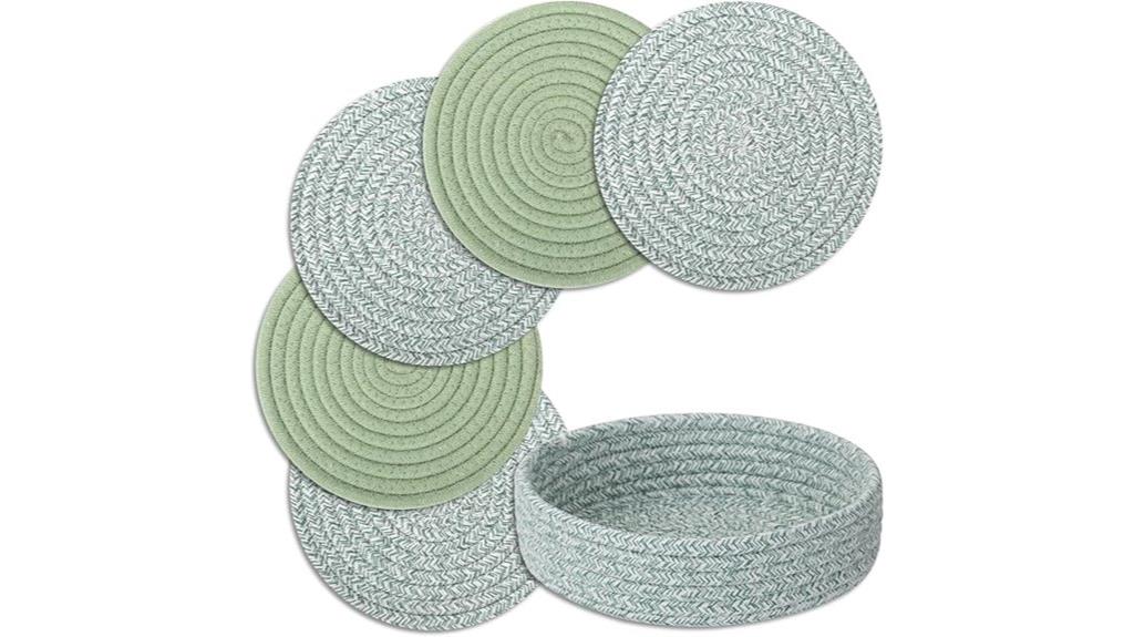 set of five heat resistant trivets