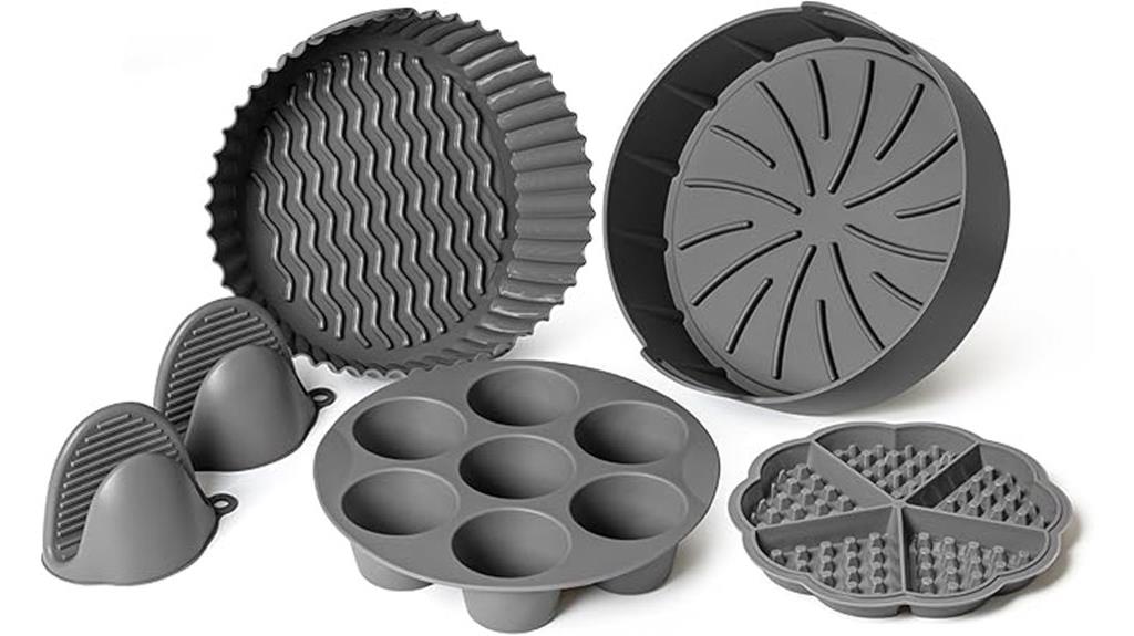 set of five silicone liners