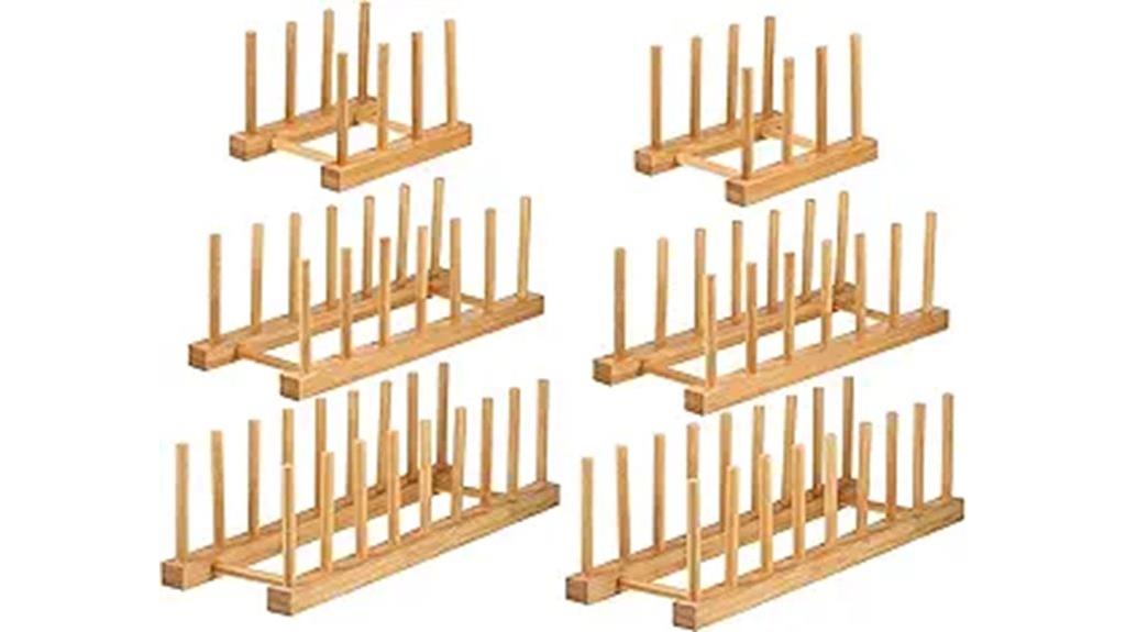 set of six bamboo racks