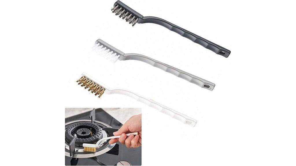 set of three scrubber brushes