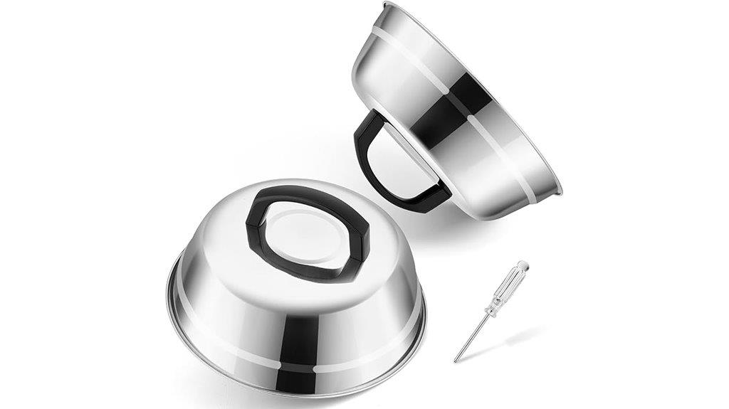 set of two cheese melting domes