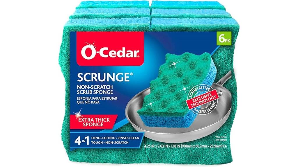 six pack non scratch sponges