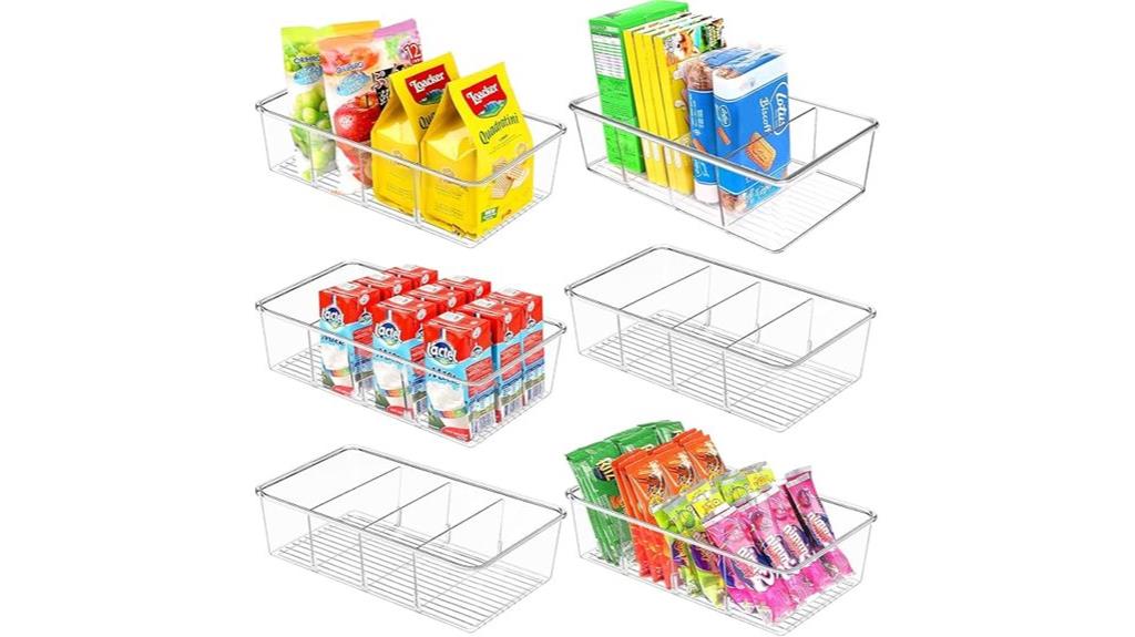six piece pantry snack organizer