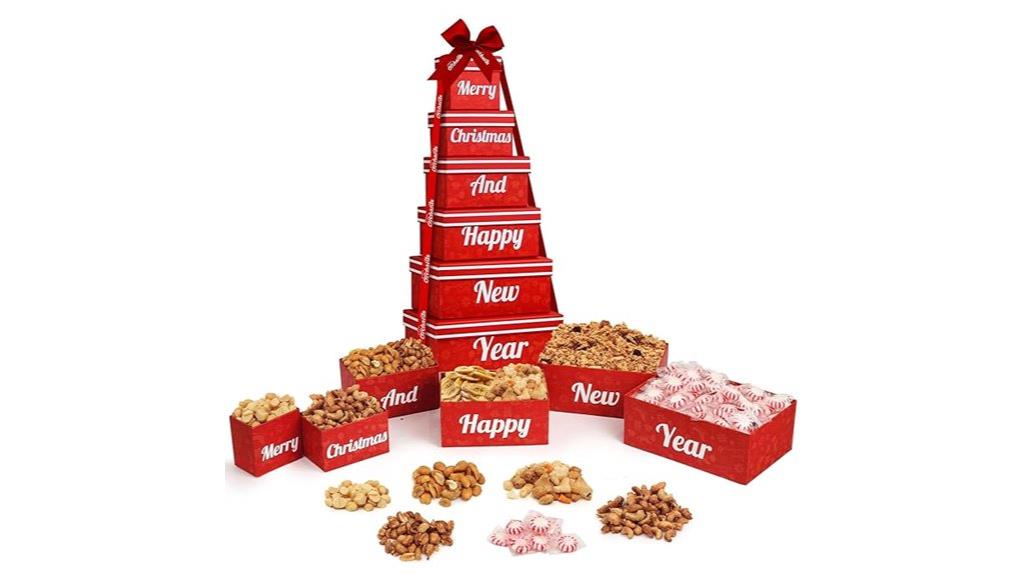 six tier nut gift tower