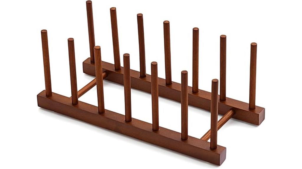 teak dish rack organizer