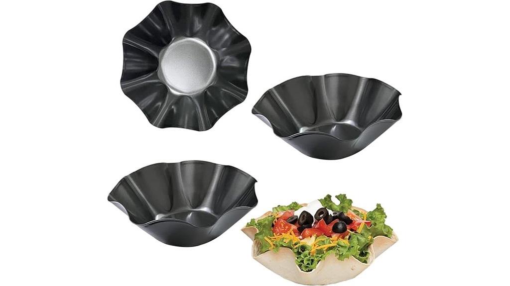 three large taco molds