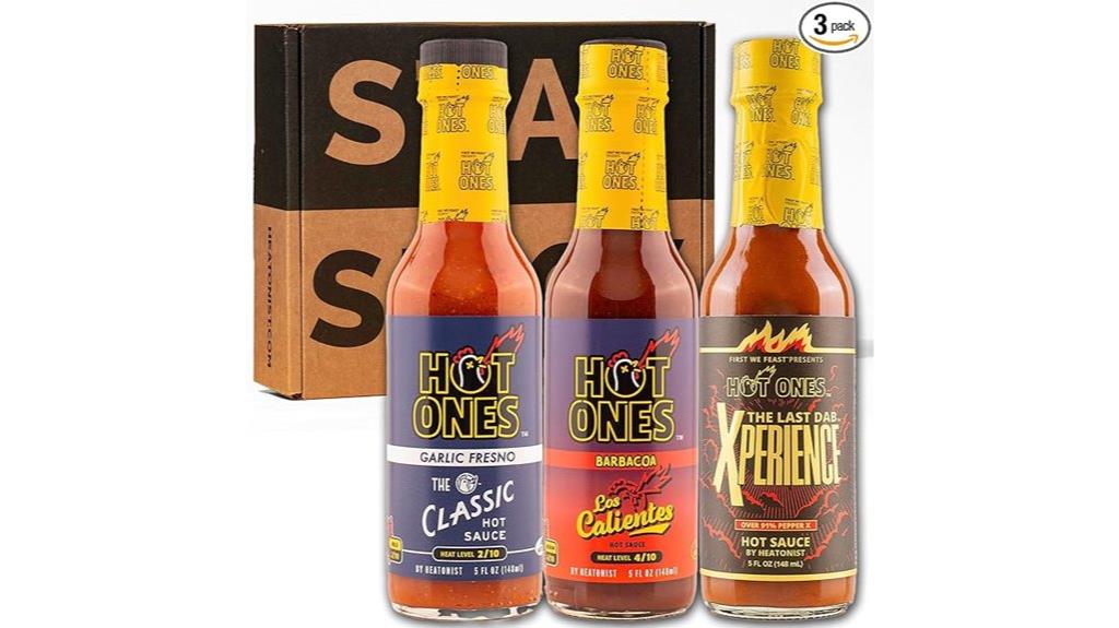 three pack hot sauce set