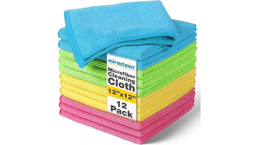 twelve 12x12 microfiber cloths