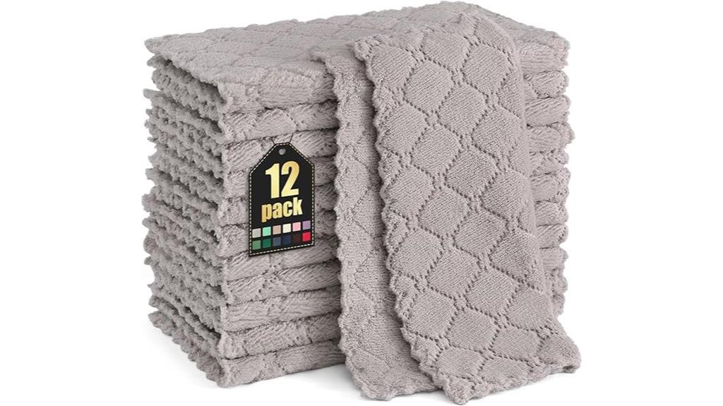 twelve kitchen dish cloths