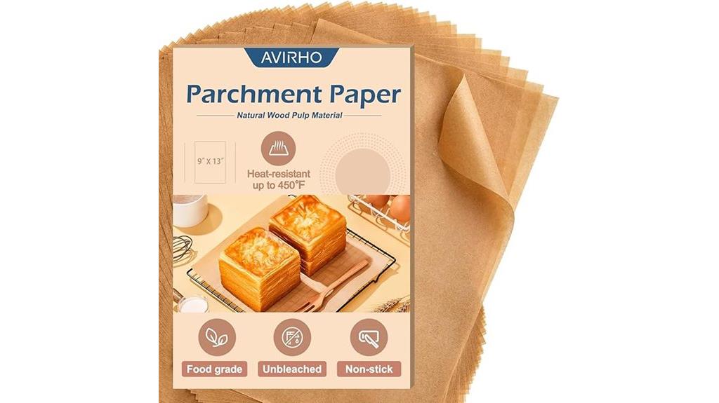 unbleached parchment baking sheets