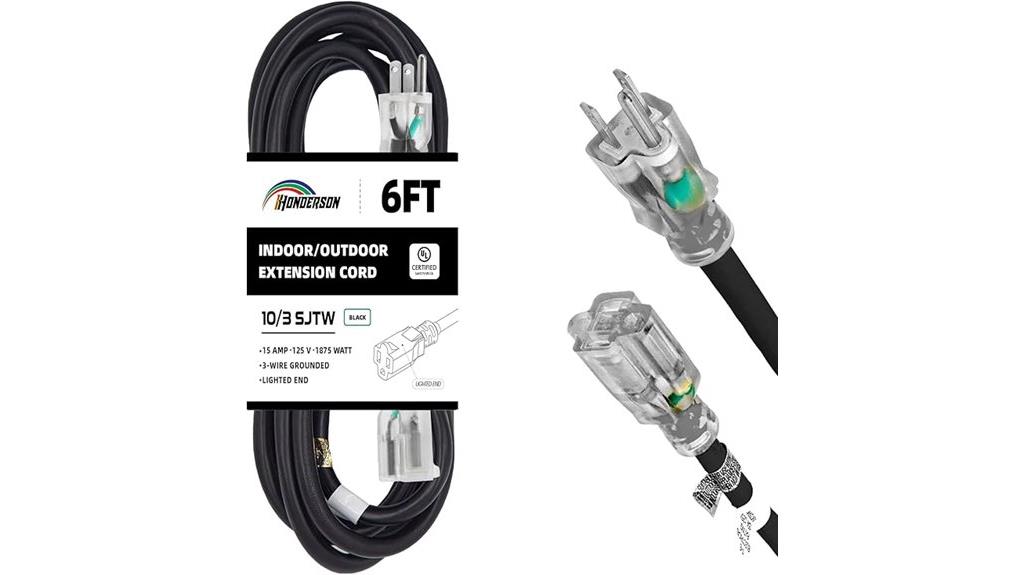 weatherproof 6ft extension cord